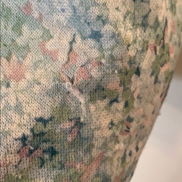 Vtg 70s green & blue floral polyester smock top - Picture 6 of 8